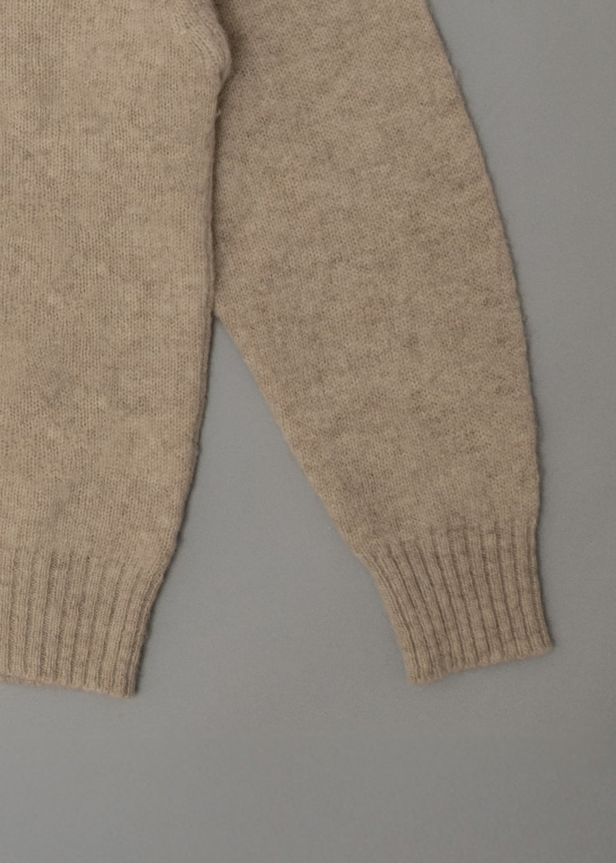 PULL EN LAINE SHETLAND - "SHAGGY" - BEIGE - MAGASIN VIVANT!