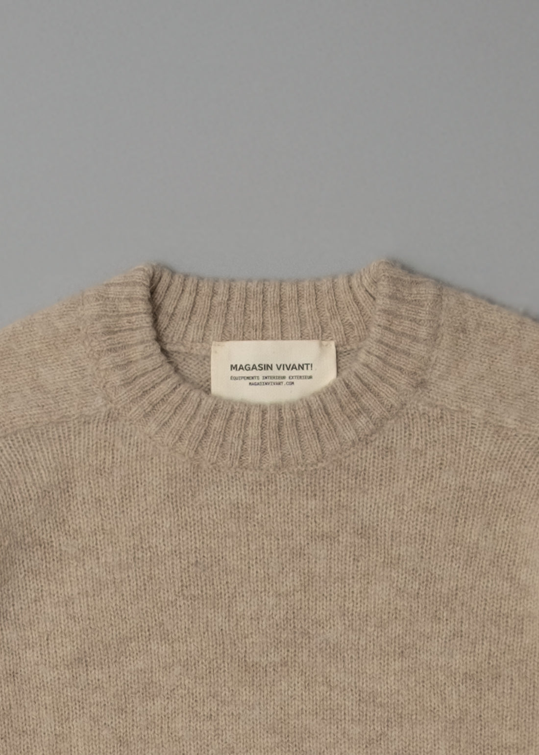 PULL EN LAINE SHETLAND - "SHAGGY" - BEIGE - MAGASIN VIVANT!