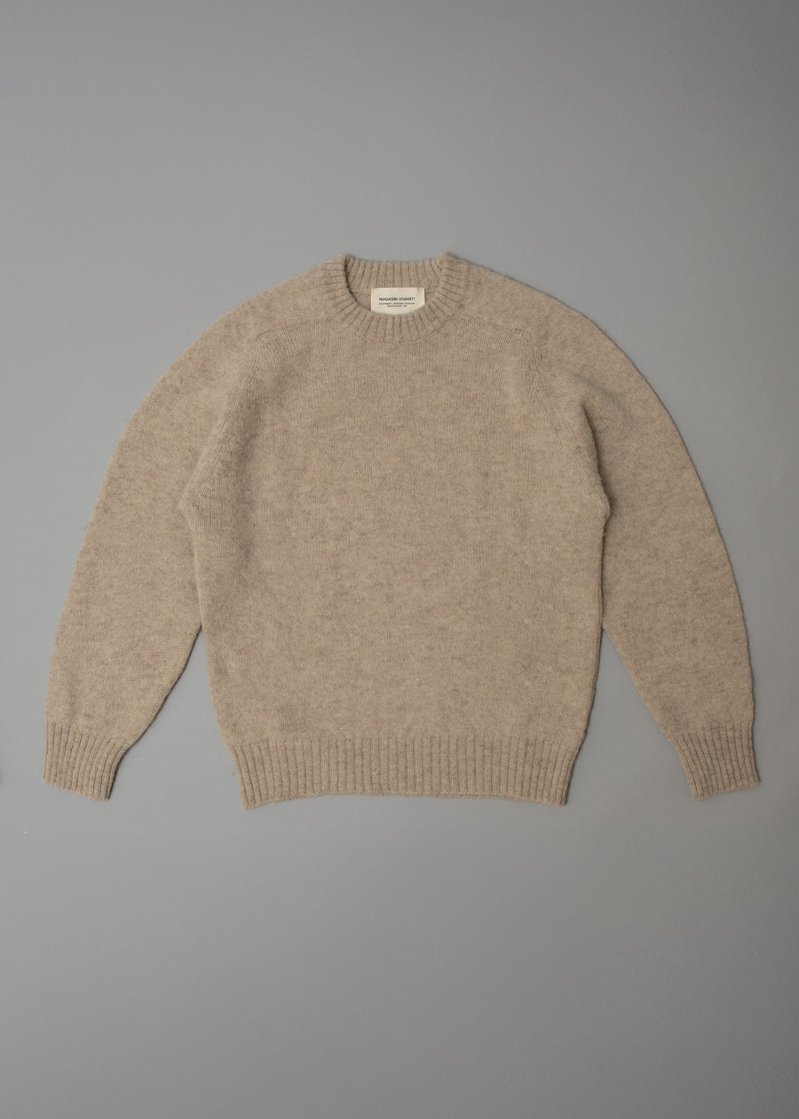 PULL EN LAINE SHETLAND - "SHAGGY" - BEIGE - MAGASIN VIVANT!