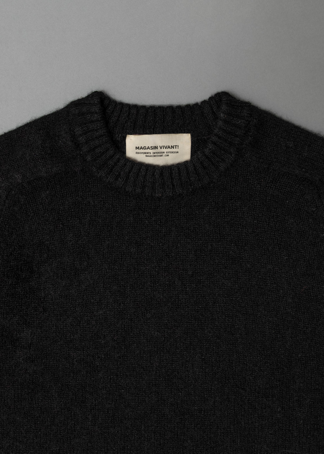 PULL EN LAINE SHETLAND - "SHAGGY" - NOIR - MAGASIN VIVANT!