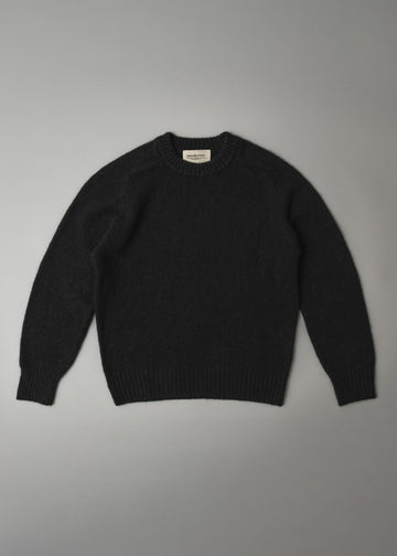 PULL EN LAINE SHETLAND - "SHAGGY" - NOIR - MAGASIN VIVANT!