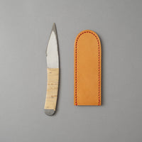 COUTEAU KIRIDASHI JAPONAIS - LAME BLUE PAPER STEEL - ETUI CUIR - NIWAKI