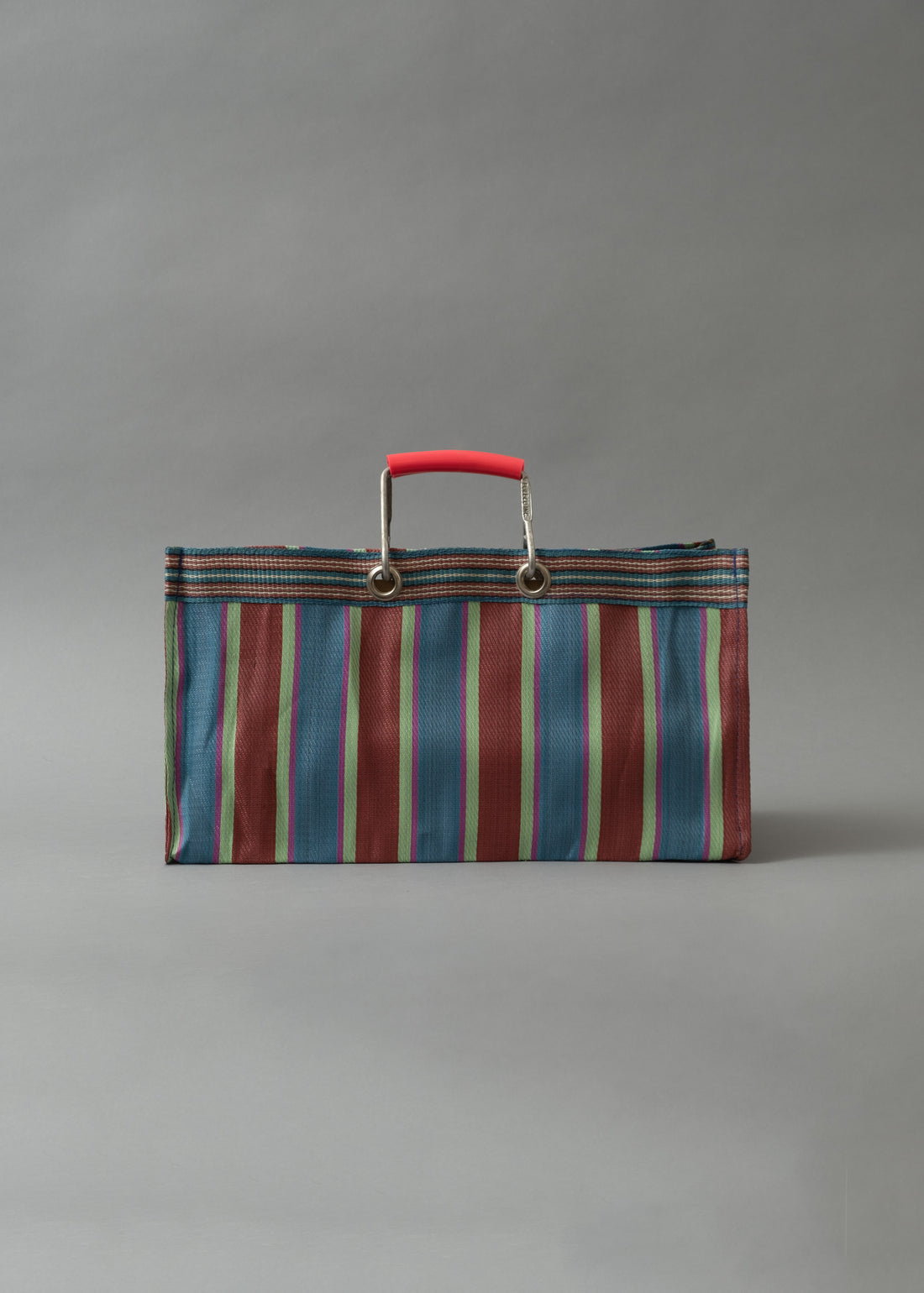 SAC TOTE RAYÉ - WIDE - ROUGE & BLEU - PLASTIQUE RECYCLÉ - PUEBCO