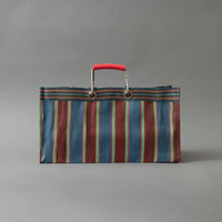 SAC TOTE RAYÉ - WIDE - ROUGE & BLEU - PLASTIQUE RECYCLÉ - PUEBCO