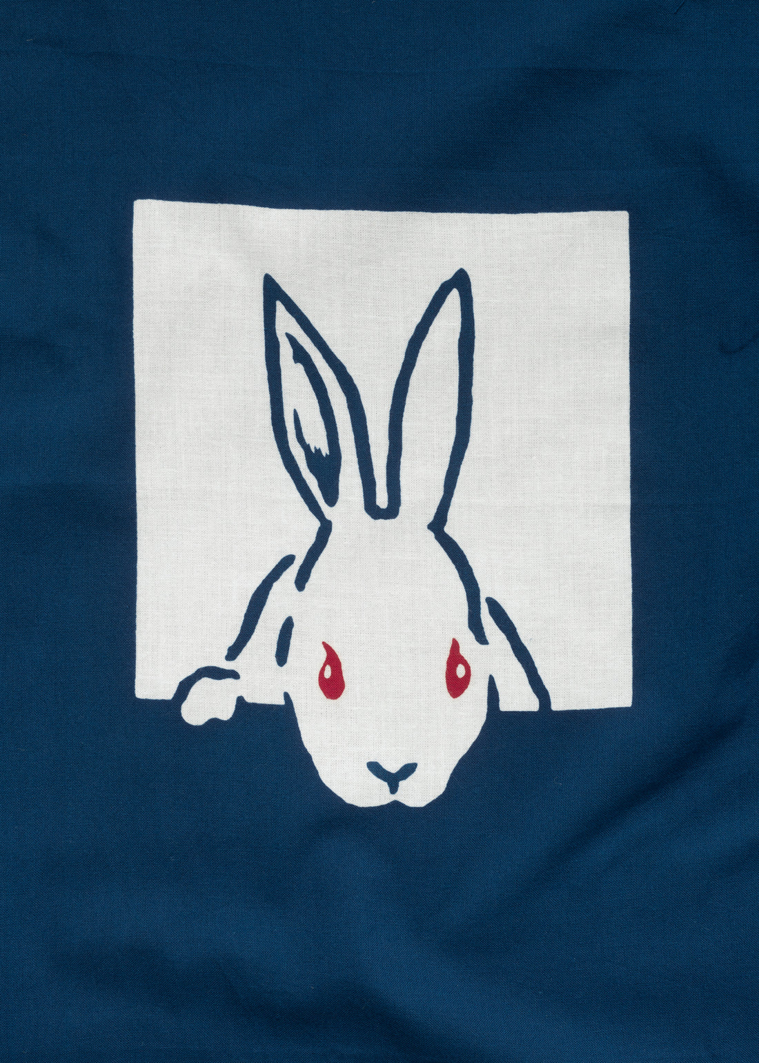TENUGUI - LAPINS BLEUS - TISSU COTON JAPONAIS - NIWAKI