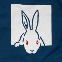 TENUGUI - LAPINS BLEUS - TISSU COTON JAPONAIS - NIWAKI