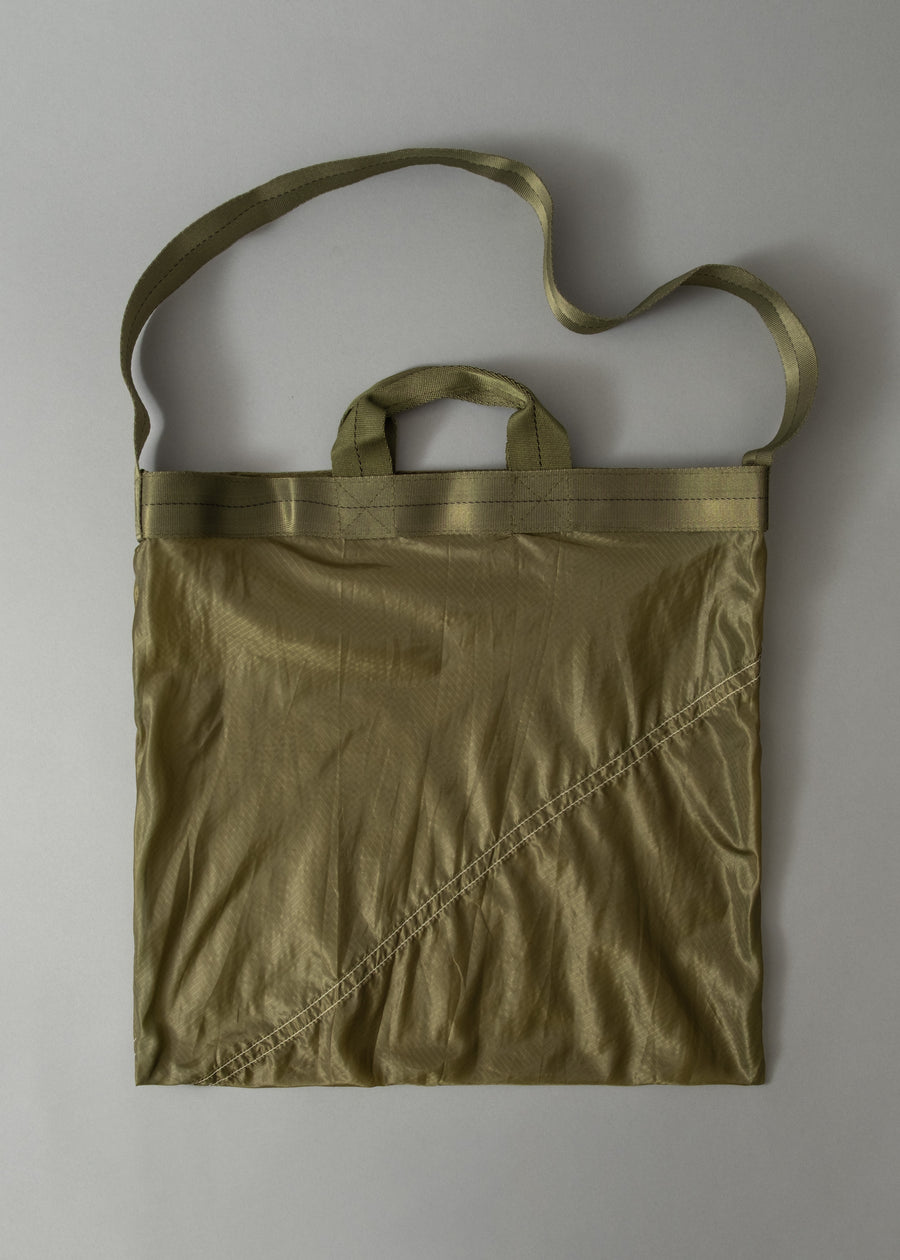 SAC TOTE ULTRA LEGER - TOILE DE PARACHUTE VINTAGE - 2-WAY BAG - OLIVE - PUEBCO
